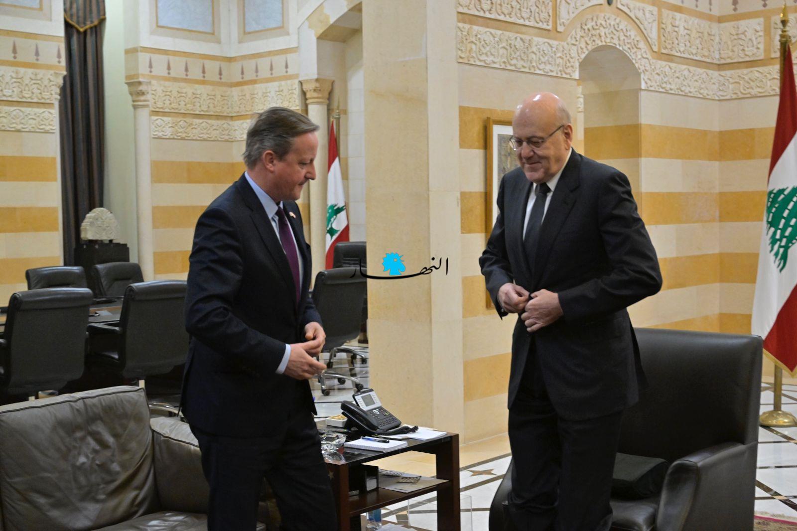 ميقاتي يلتقي كاميرون في السرايا (صور)